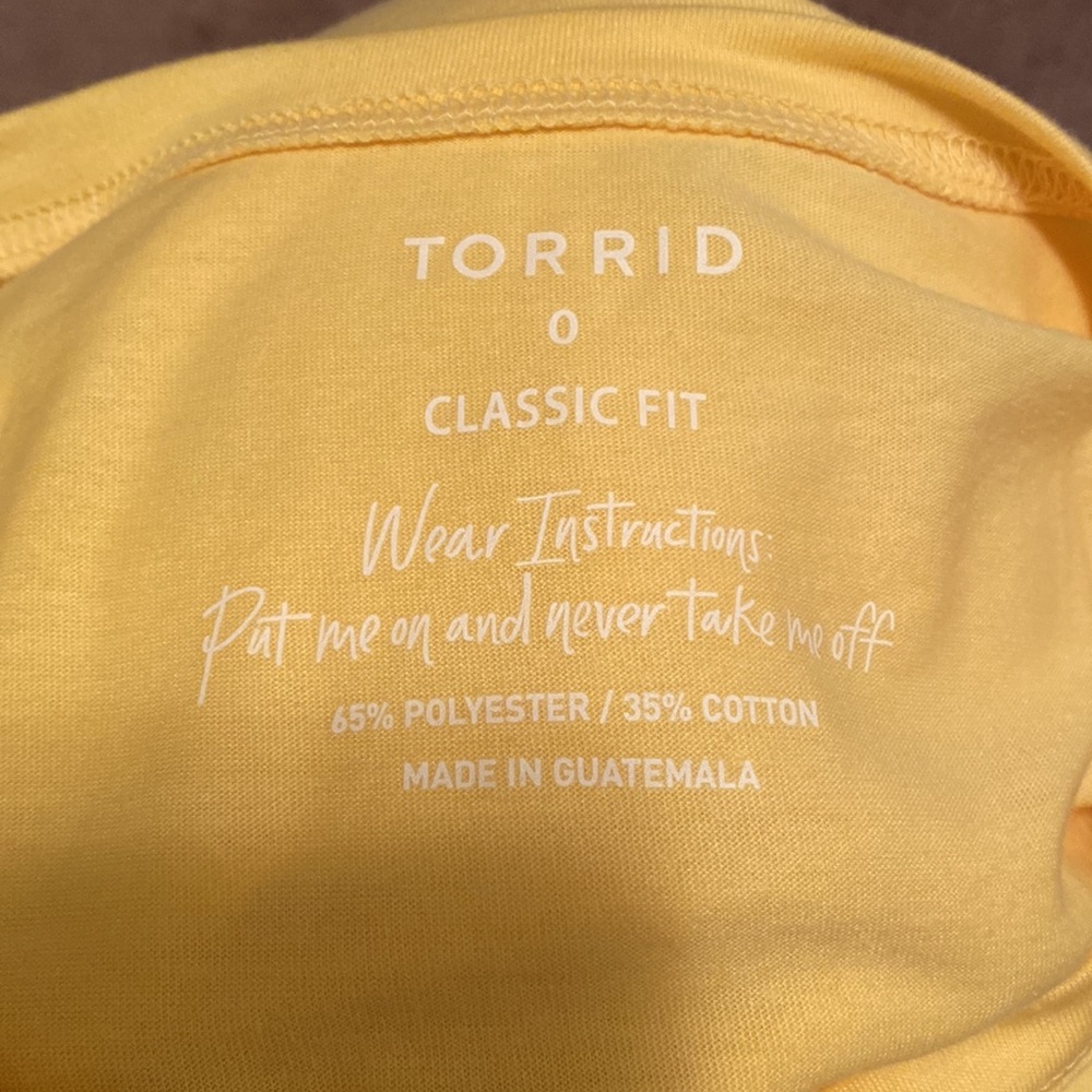 Brand New Torrid Sunkissed Yellow T-shirt…size 0/L/12 - Picture 3 of 4